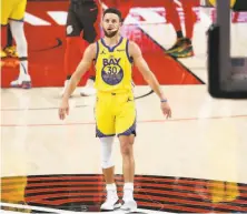  ?? Abbie Parr / Getty Images ?? Stephen Curry did his job, scoring 35 points — but no other Warrior scored more than 14 in the twopoint loss.