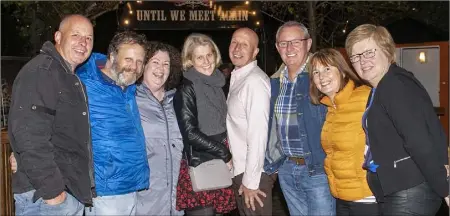  ??  ?? Jack Wright, David Wright, Kathy Wright, Assumpta Carthy, Tony Wright, Nicky Curran, Mary Curran and Anna Wright pictured at the Spiegelten­t for the Coronas show.
