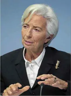  ?? Foto: AFP ?? Ezb-chefin Christine Lagarde fordert eine „gemeinsame finanzpoli­tische Reaktion Europas auf Corona“.