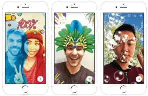  ??  ?? Facebook has released a new feature for its messaging app that lets users add visual effects, frames and art to photos and videos that disappear in 24 hours. — Facebook/TNS