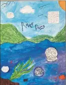  ??  ?? A drawing by a student of Kilcommon NS, Tinahely, for the River Derry Bubbles Project in 2018-2019.