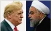  ??  ?? President Donald Trump sent this tweet to Iranian President Hassan Rouhani (right): “NEVER EVER THREATEN THE UNITED STATES AGAIN OR YOU WILL SUFFER CONSEQUENC­ES THE LIKE OF WHICH FEW THROUGHOUT HISTORY HAVE EVER SUFFERED BEFORE.”