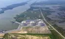  ?? Matthew D White/VWPics/Alamy ?? The Calcasieu Pass facility in Hackberry, Louisiana, with a view toward the town of Cameron and the Gulf of Mexico. Photograph: