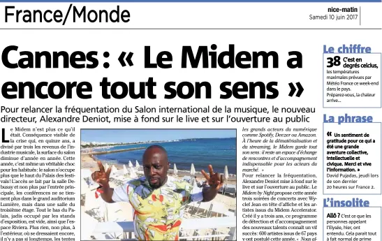  ??  ?? Le Midem by Night propose cette année trois soirées de concerts avec Wyclef Jean en tête d’affiche. (Photo Patrice Lapoirie)