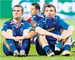  ?? ?? Barry Ferguson and Lee Mcculloch, exhausted and distraught, at the end of the 2008 UEFA Cup Final