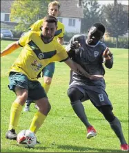  ?? Picture: Tracey Corps ?? Lolzors (grey) take on Ashford United 3rds