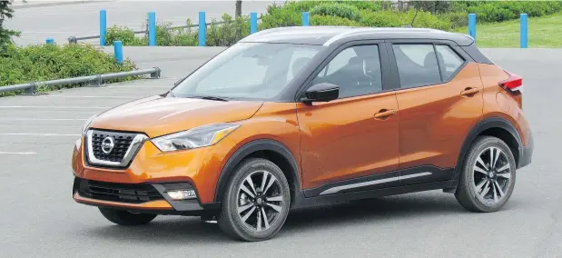  ?? COSTA MOUZOURIS / DRIVING.CA ?? With pricing starting at $17,998 for the base S model, the 2018 Nissan Kicks is $2,100 less than its nearest competitor.