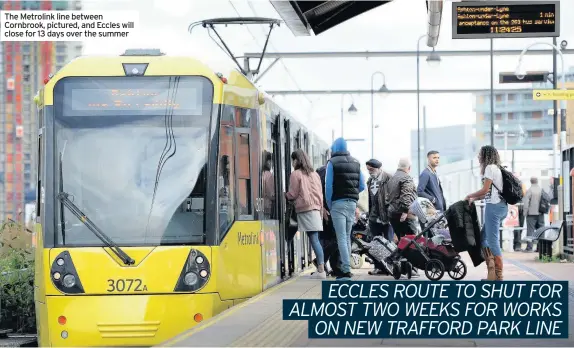  ??  ?? The Metrolink line between Cornbrook, pictured, and Eccles will close for 13 days over the summer