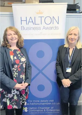  ??  ?? Rachael Owen and Val Allen, chief executive and chair of Halton Chamber Of Commerce respective­ly. The 2019 Halton Business Awards have now been launched