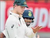  ?? PTI ?? Australia captain Steve Smith wasted reviews on appeals that were made more out of desperatio­n.