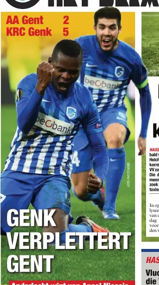  ??  ?? AA Gent KRC Genk 2 5