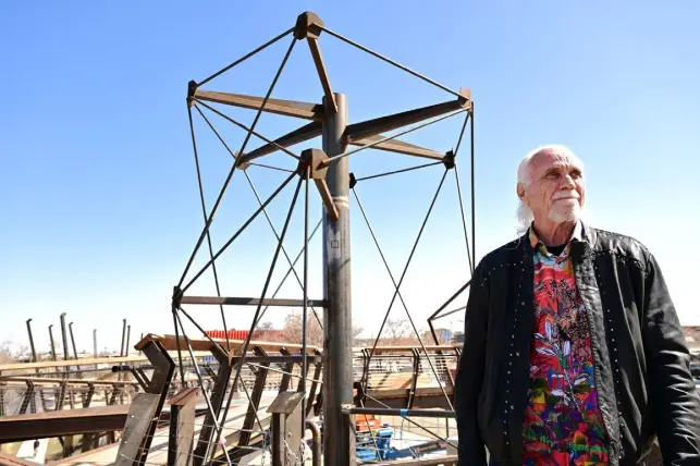  ?? Hyoung Chang, The Denver Post ?? Felon- turned- developer Bernard Hurley is pictured at a massive River North Art District developmen­t site on March 25. The first phase of the mixed- used developmen­t Hurley Place should break ground in a couple months, he said.