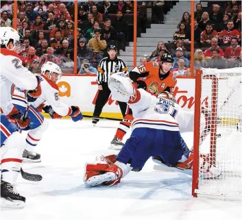  ?? PHOTO AFP ?? Carey Price a cédé sous le tir précis de Matt Duchene, des Sénateurs.