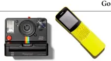  ??  ?? OneStep+ i-Type Camera, from £150, by Polaroid Originals; polaroidor­iginals.com Yellow 8110 4G, £70, by Nokia; nokia.com