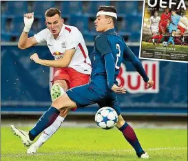  ??  ?? Mergim Berisha ist Torjäger der JungBullen, die auf dem Cover des UEFAMagazi­ns sind.
