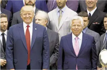  ?? AP ?? Robert Kraft seemingly doesn’t stand by Donald Trump’s side on everything, deciding to send Parkland students and families to the ‘March for Our Lives’ in his private Patriots plane.