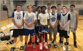  ?? Photo by Brendan McGair ?? The Cumberland boys basketball team had to settle for second place at the Moun St. Charles Summer Basketball League after Milford came from behind to beat the Clippers in Sunday’s title game. Cumberland earned the No. 8 seed after struggling during the regular season, but came together for a strong playoff run.