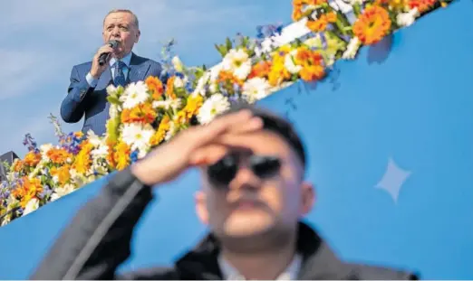  ?? FRANCISCO SECO (AP/LAPRESSE) ?? Recep Tayyip Erdogan en un acto de campaña en Estambul, el 24 de marzo.