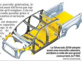  ?? PHOTO COURTOISIE ?? Le Silverado 2019 adopte aussi une nouvelle calandre, similaire à celle de son grand concurrent, le F-150.