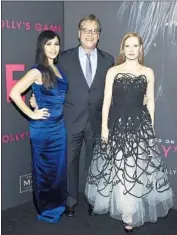  ?? Evan Agostini Invision ?? MOLLY BLOOM, left, Sorkin and Chastain at the New York premiere of the film based on Bloom’s life.