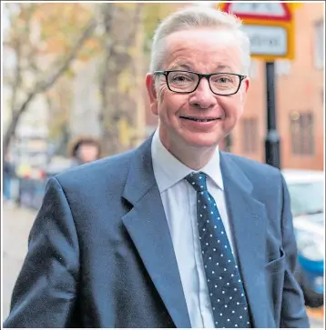  ??  ?? Michael Gove arrives in Whitehall yesterday to pledge his backing for the PM. Right, Amber Rudd last night at the Department for Work and Pensions