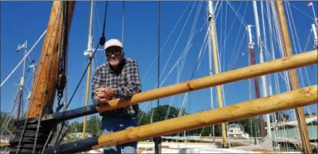  ?? PAUL POST — DIGITAL FIRST MEDIA ?? Tom Siske, a self-employed furniture maker, built a replica cod fishing boat called Prophet, which he lives aboard year-round.