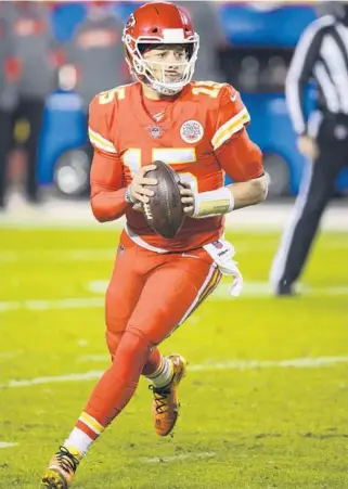  ?? HOFFMANN/AP
REED ?? Chiefs quarterbac­k Patrick Mahomes has thrown 31 touchdowns against two intercepti­ons this season.