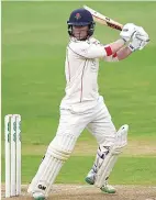  ??  ?? So near: Alex Davies fell three runs short of his century