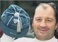  ?? PICTURE: GARY LONGBOTTOM ?? CAP THAT: Frank Worthingto­n with one of the eight England caps the striker earned in a gloriously chequered career.