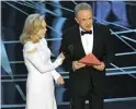  ??  ?? The audience react as Warren Beatty reveals the wrong-envelope blunder