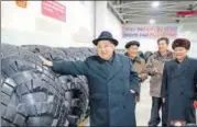  ?? AP ?? North Korean leader Kim Jong Un inspects a local tire factory.
