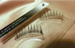  ??  ?? Lashes are available in various lengths and thicknesse­s.