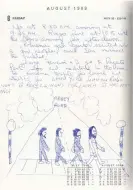  ?? Malcolm Frederick Evans Archives ?? Mal Evans’s drawing of the Abbey Road cover shoot, from his diary. Photograph: