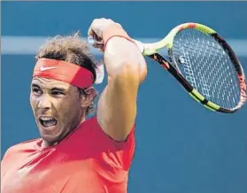  ?? AP ?? Nadal se estrenó en el Masters 1000 de Toronto con triunfo, pero espera mejorar sensacione­s