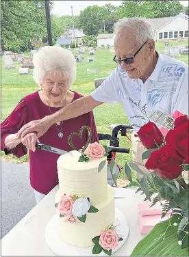  ?? EVAN BRANDT — MEDIANEWS GROUP ?? Martha and Chester Pish cut a cake from Beverly’s Pastry Shop during a celebratio­n of their 80th wedding anniversar­y, making them the oldest married couple in Pennsylvan­ia.