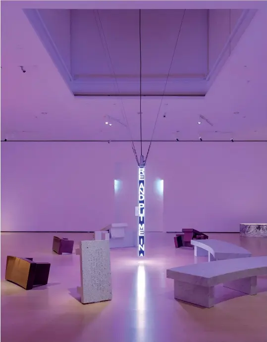  ??  ?? “Jenny Holzer: Thing Indescriba­ble,” installati­on view, Museo Guggenheim Bilbao, 2019.
Photo: José Miguel Llano. © 2019 Jenny Holzer, member Artists Rights Society (ARS), NY; ADAGP, Paris.