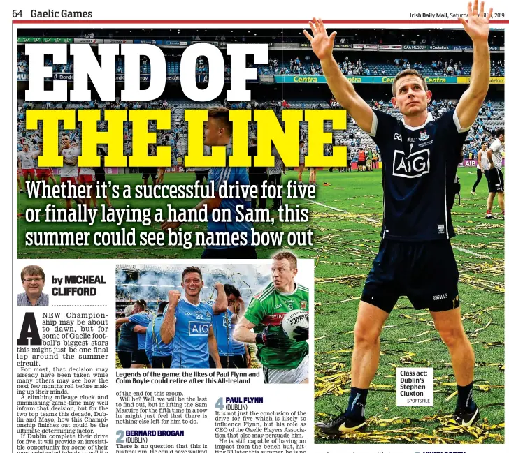  ?? SPORTSFILE ?? Legends of the game: the likes of Paul Flynn and Colm Boyle could retire after this All-Ireland Class act: Dublin’s Stephen Cluxton