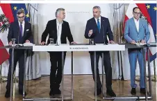  ?? ?? Finanzmini­ster Magnus Brunner, Vizekanzle­r Werner Kogler, Kanzler Karl Nehammer, Sozialmini­ster Johannes Rauch