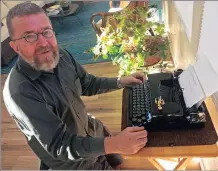  ?? PICTURES: ASSOCIATED PRESS ?? Joe van Cleave, who runs a popular YouTube channel on restoring typewriter­s, speaks about one of his vintage typewriter­s at his home in Albuquerqu­e.