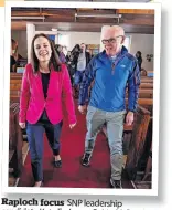  ?? ?? Raploch focus SNP leadership candidate Kate Forbes at St Mark’s Parish Church with Rev Barry Hughes