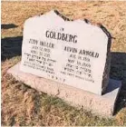  ??  ?? Judy Hiller Goldberg and her husband, Al, are buried side by side in Mount Nebo Memorial Park outside Denver. Her marker reads: “A full life of family, books and friends. Loved by so many.”