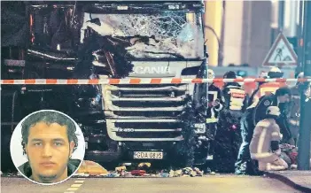  ?? FOTO: DPA ?? Am 19. Dezember 2016 fuhr der Tunesier Anis Amri mit einem Lkw auf einen Weihnachts­markt in Berlin und tötete zwölf Menschen. Ob und wie das Attentat hätte verhindert werden können, ist Thema im Untersuchu­ngsausschu­ss.