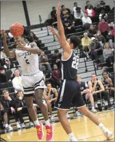  ?? Photo by Ernest A. Brown ?? For the second time in four days, the Brandon Carroll (2) and the Bryant men’s basketball team were crushed by an Ivy League team. Wednesday, Yale earned a 103-61 victory over the Bulldogs at the Chace Athletic Center.