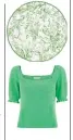  ??  ?? Theme: Greenery Lily of the Valley plate, £120, dior.com Square-neck frill knit, £59.25, whistles.com