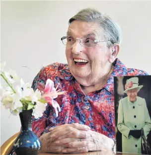  ?? PHOTO: PETER MCINTOSH ?? Keep smiling . . . Joyce Kirk is looking forward to a big slice of birthday cake, with cream on top, to celebrate her 100th birthday today.