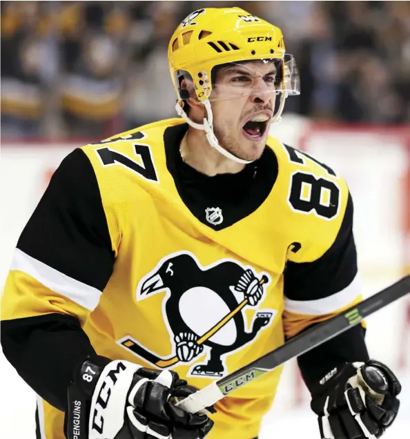  ?? GENE J. PUSKAR/THE ASSOCIATED PRESS ?? The Pittsburgh Penguins’ Sidney Crosby hasn’t put up the scoring totals of Nikita Kucherov this year. But given that the Penguins likely would miss him more than the Lightning would miss Kucherov, he has to be considered for the Hart Trophy.