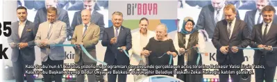  ??  ?? Kale Grubu’nun 61. kuruluş yıldönümü programlar­ı çerçevesin­de gerçekleşe­n açılış törenine Balıkesir Valisi Ersin Yazıcı, Kale Grubu Başkanı Zeynep Bodur Okyay ve Balıkesir Büyükşehir Belediye Başkanı Zekai Kafaoğlu katılım gösterdi.