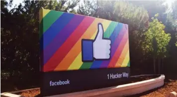 ??  ?? Facebook supporting PRIDE day in the U.S.