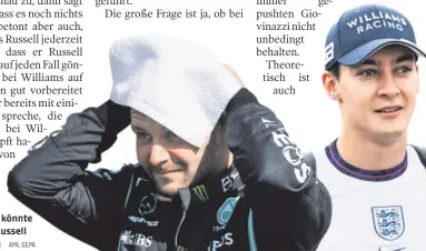  ?? APA, GEPA ?? Valtteri Bottas könnte durch George Russell ersetzt werden