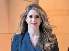  ?? AP FILE PHOTO ?? NEW JOB: Hope Hicks, President Trump’s former communicat­ions chief, arrives on Capitol Hill in February.